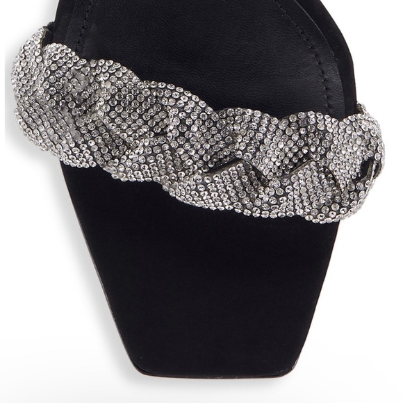 Schutz Alissa Embellished Nubuck Sandals, Size 10 - Picture 5 of 6